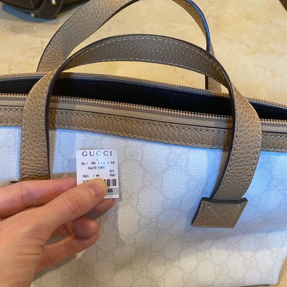 GUCCI Logo Monogram White Handbag, 100% Authentic - Picture 8 of 8